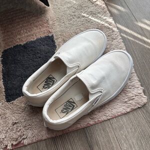 Vans White Slip-On Sneakers